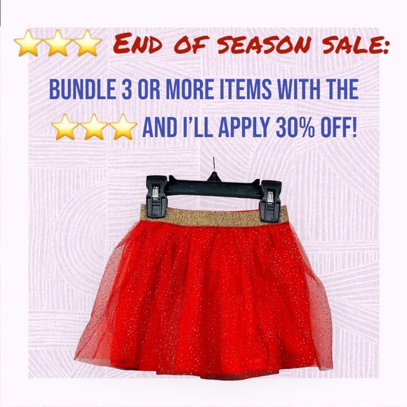Epic Threads - Red Tulle Tutu skirt - 3T - Picture 1 of 4